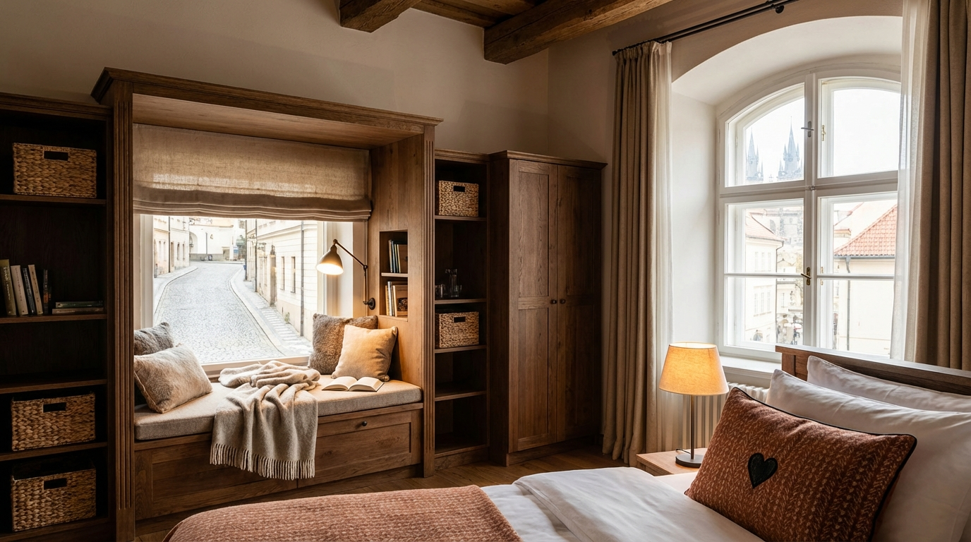 Gemütliches Hotelzimmer mit durchdachtem Design