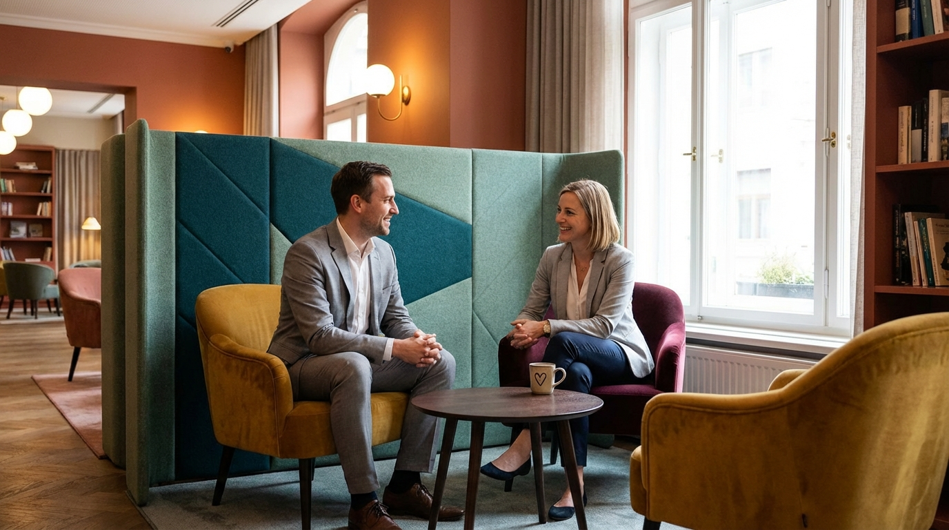 Informelles Meeting in der Hotel-Lobby – Meeting Nook