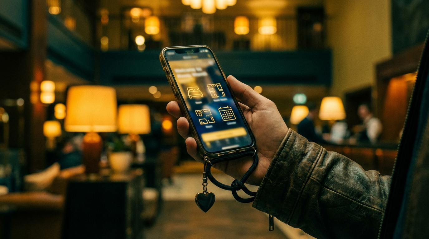 Smartphone Hotel Buchung